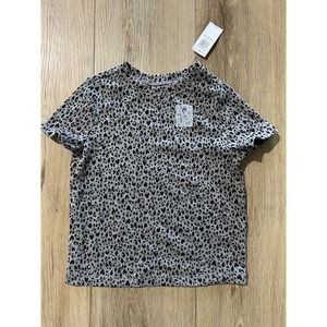 Old Navy Cheetah Print Short Sleeve T-Shirt Girls Medium Gray Black Size 2T
